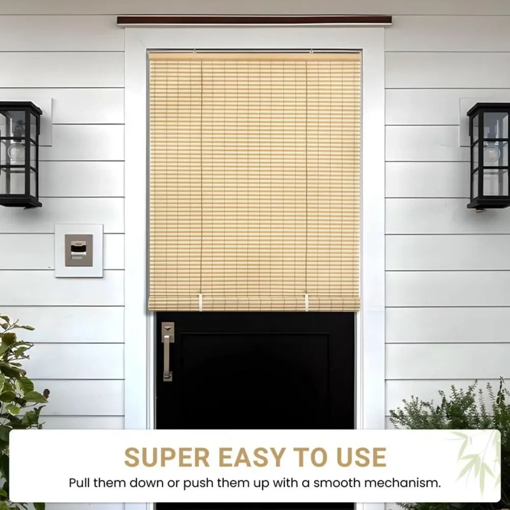 PowerSellerUSA Oval Cordless Blinds, Roll-Up Roller Shades for Windows and